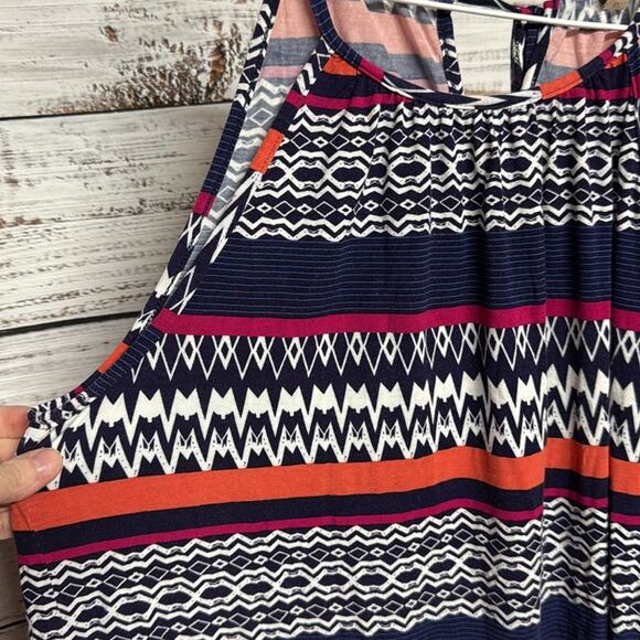 Skies Are Blue Colorful Patterned Sleeveless Top XL Orange - Picture 2 of 6